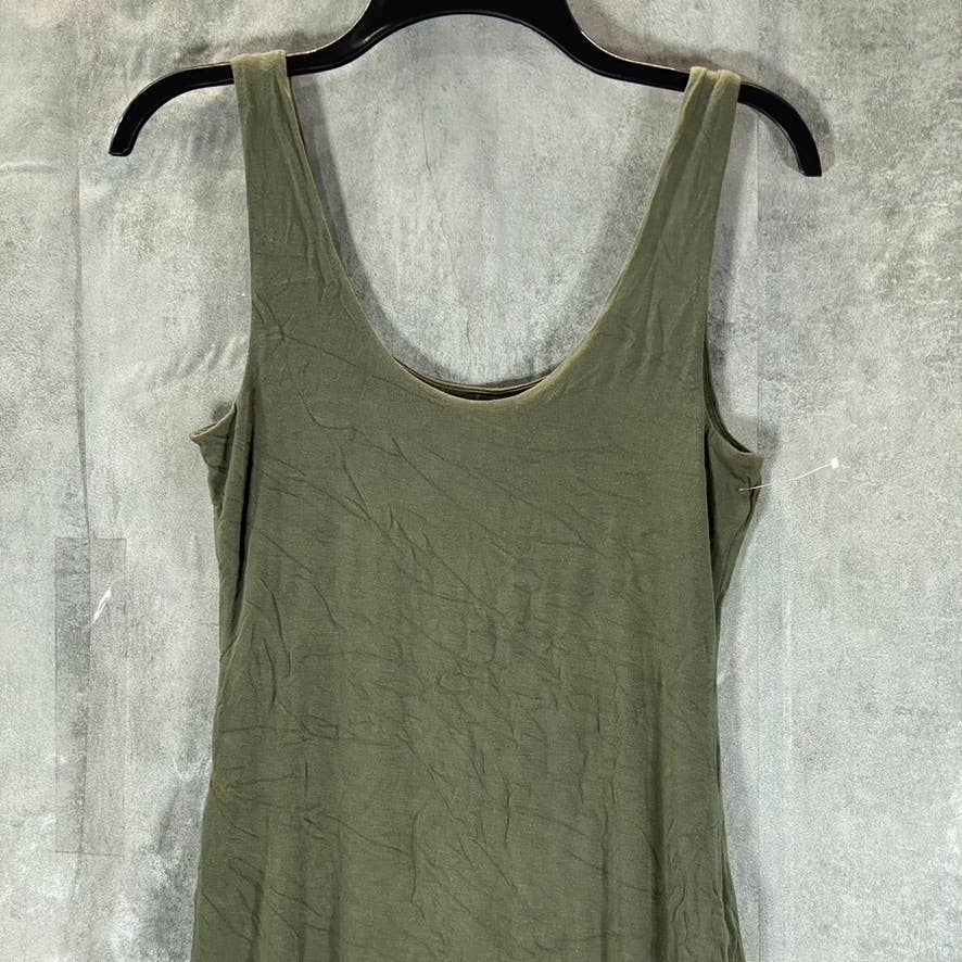 BAR III Women's Olive Scoop-Neck Bodycon Sleeveless Midi Tank Dress SZ S