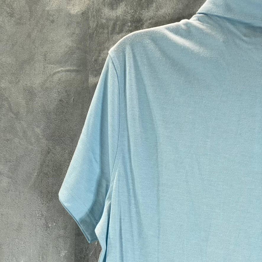 ALFANI Men's Sweet Seafoam Alfatech Stretch Solid Short-Sleeve Polo Shirt SZ M