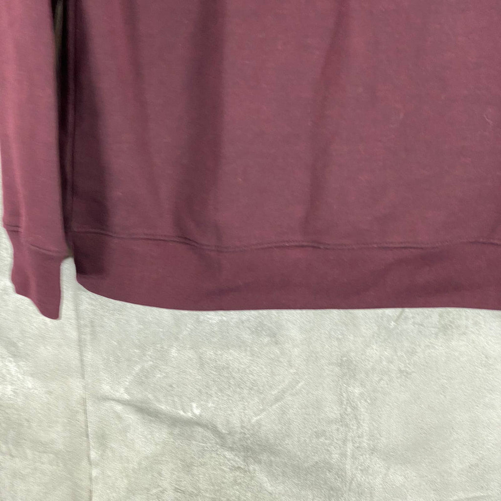 ALFANI Men's Port Heather Baseball Ottoman Quarter-Zip Stretch Sweatshirt SZ L