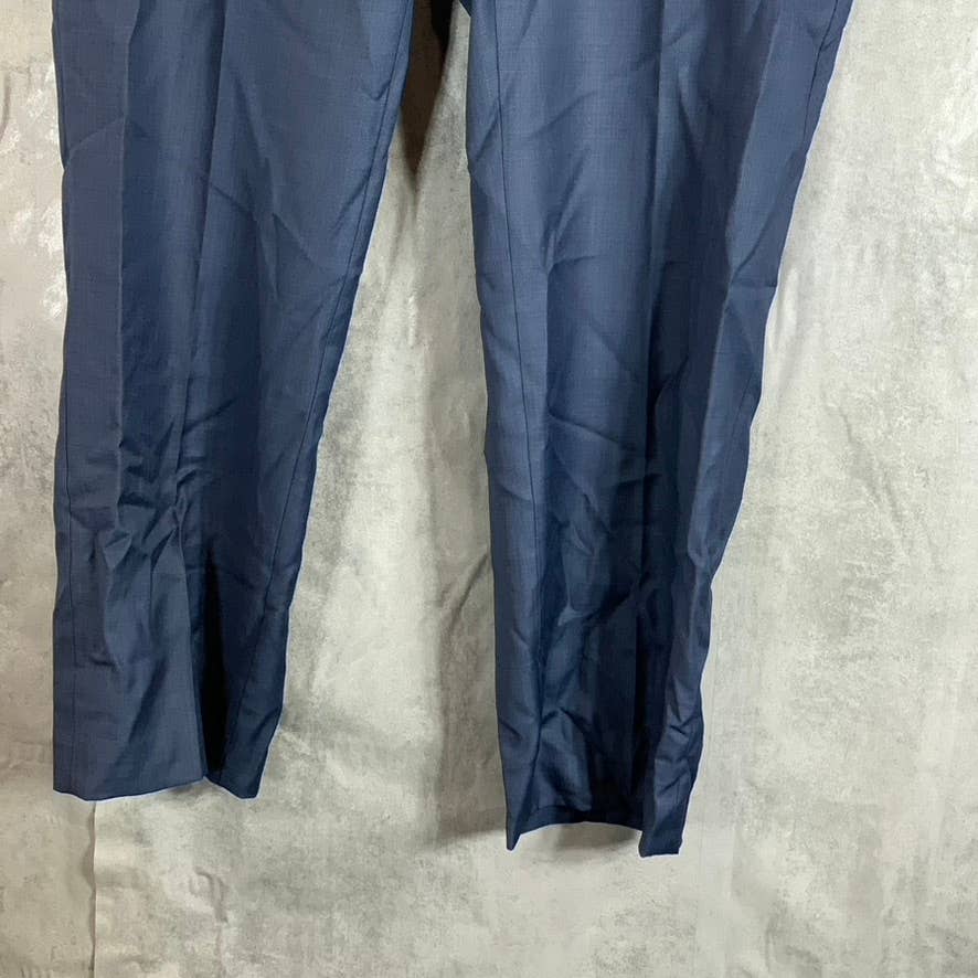 CALVIN KLEIN Men's Blue Neat Classic-Fit Flat Front Suit Pants SZ 38x29