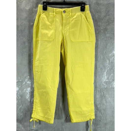 STYLE & CO Women's Sunbeam Yellow Mid-Rise Comfort-Waist Tie-Hem Capri Pants SZ4