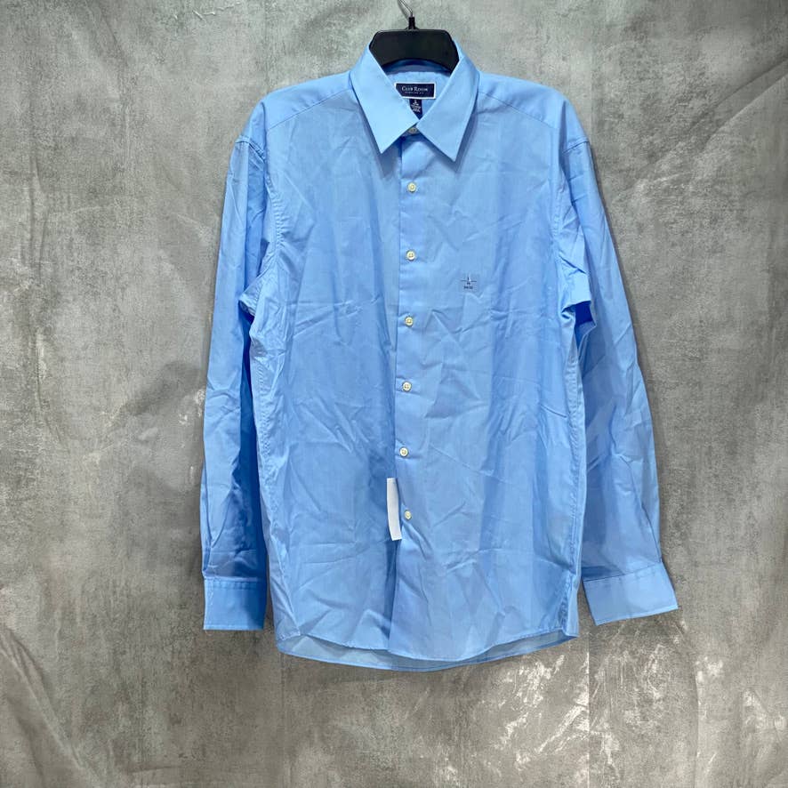 CLUB ROOM Light Blue Classic/Regular Fit Solid Dress Shirt SZ L