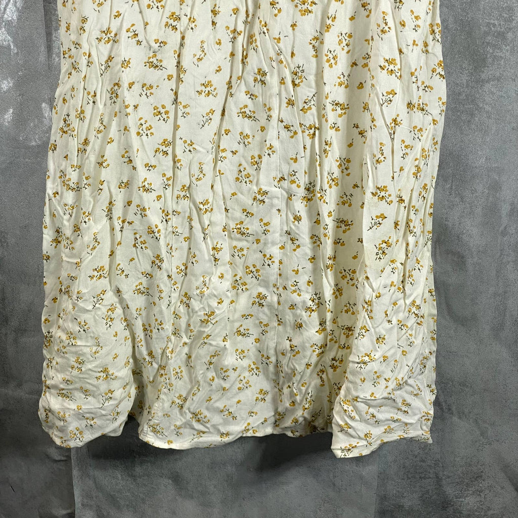 BARDOT Women's Ditsy Floral-Print Elbow-Sleeves Side-Slit Midi Dress SZ 6