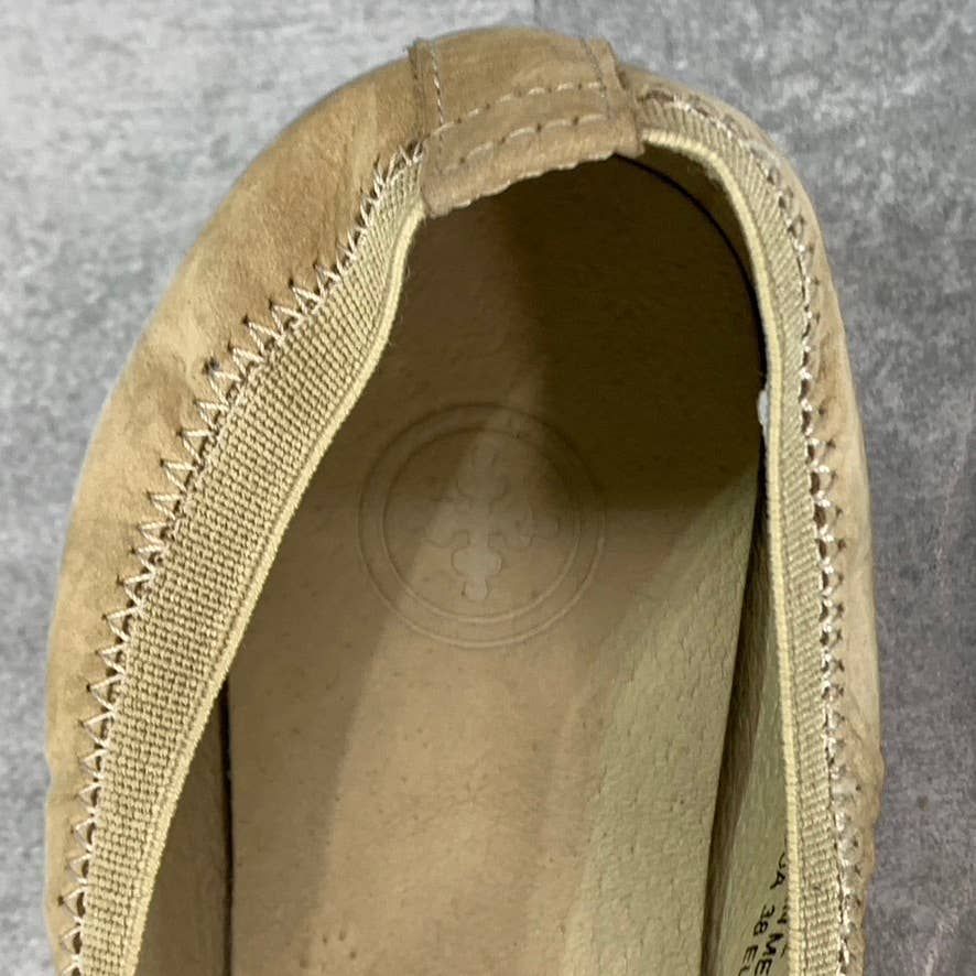 CHARLESTON SHOE CO Women's Tan Leather Gigi Round-Toe Slip-On Ballet Flats SZ 7