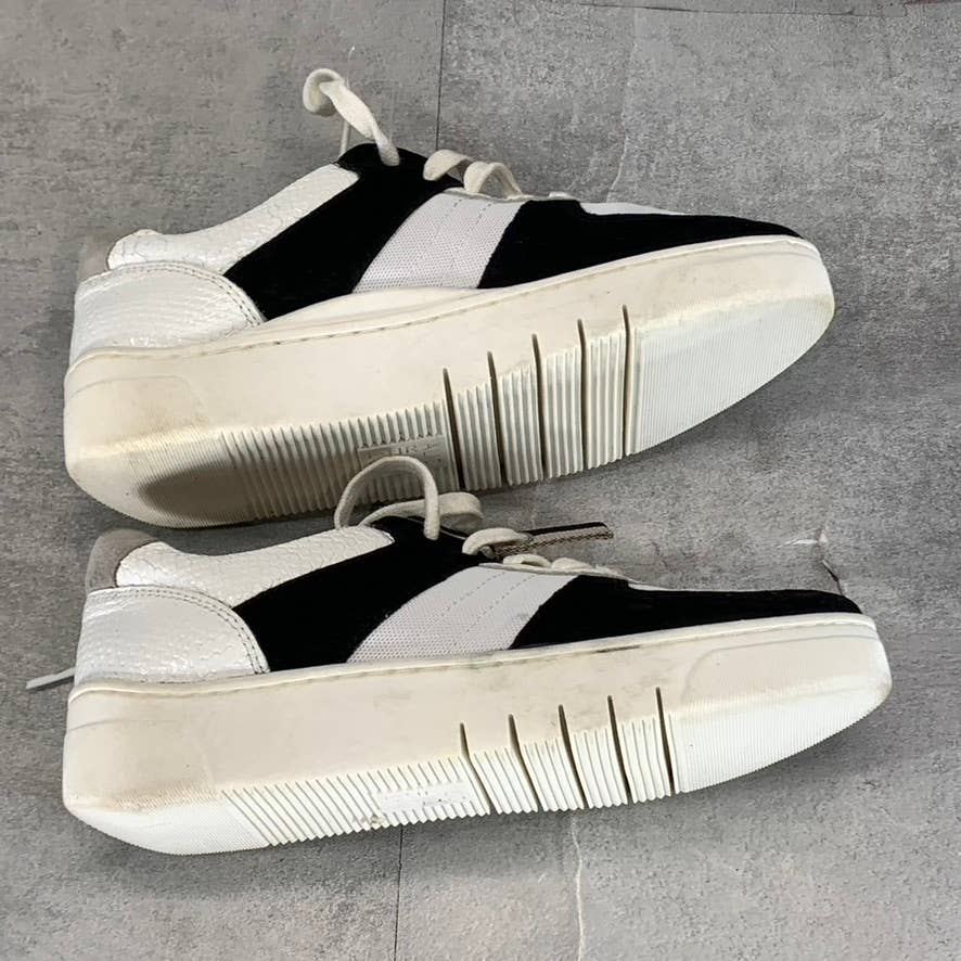 NATURALIZER Women's Black/White Leather Hadley Lace-Up Sneakers SZ 4