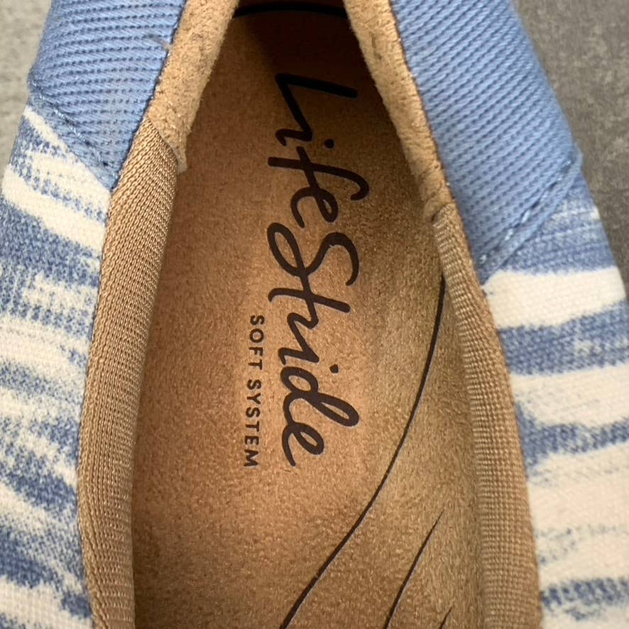 LIFESTRIDE Women's Blue Multi Canvas Emily Slip-On Casual Sneakers SZ 9.5