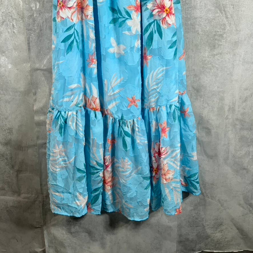 WILLOW DRIVE Women's Sky Blue Combo Off-The-Shoulder Floral-Print Maxi Dress
