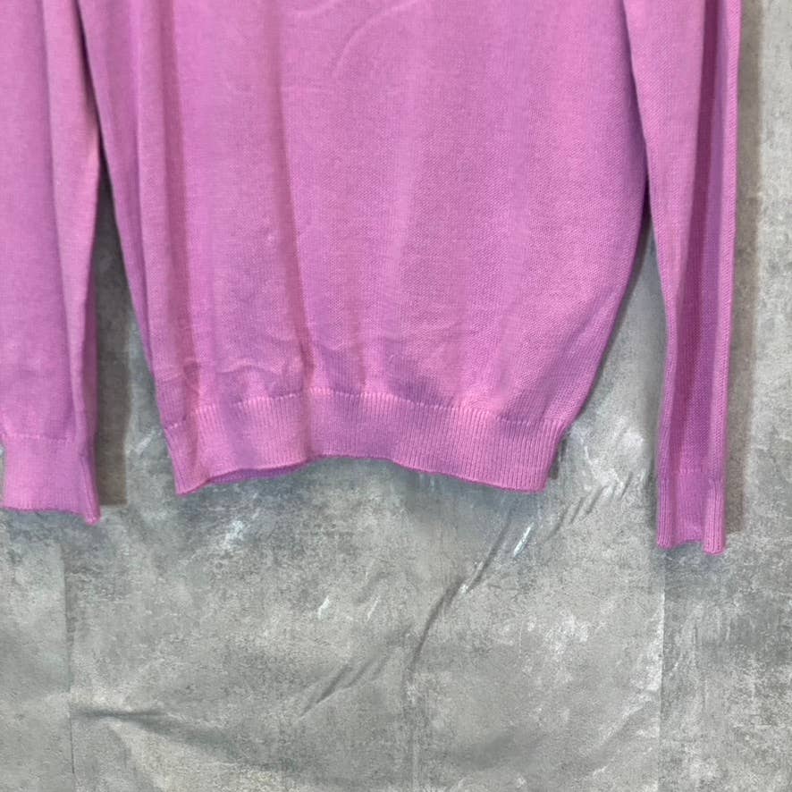 BP. Women's Purple Tulip Daisy Front Knit Crewneck Long Sleeve Sweater SZ S