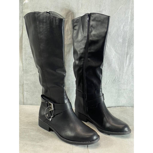 STYLE & CO Women's Black Marliee Full Side-Zip Round-Toe Tall Riding Boots SZ7.5