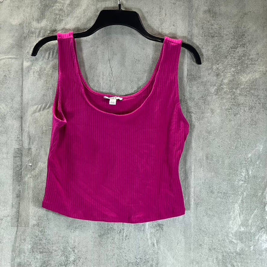 BAR III Women's Wild Berry Scoopneck Ribbed-Knit Sleeveless Tank Top SZ M