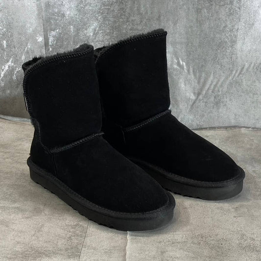 STYLE & CO Women's Black Teenyy Cold-Weather Faux-Fur Spilt-Shaft Boots SZ 7