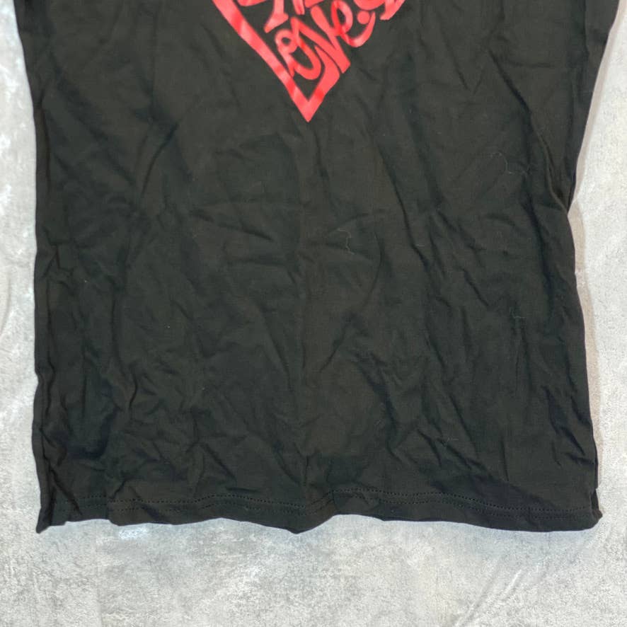 DISTRICT Women's Black Crazy Little Thing Called Love Heart Logo Crewneck T-Shirt SZ L