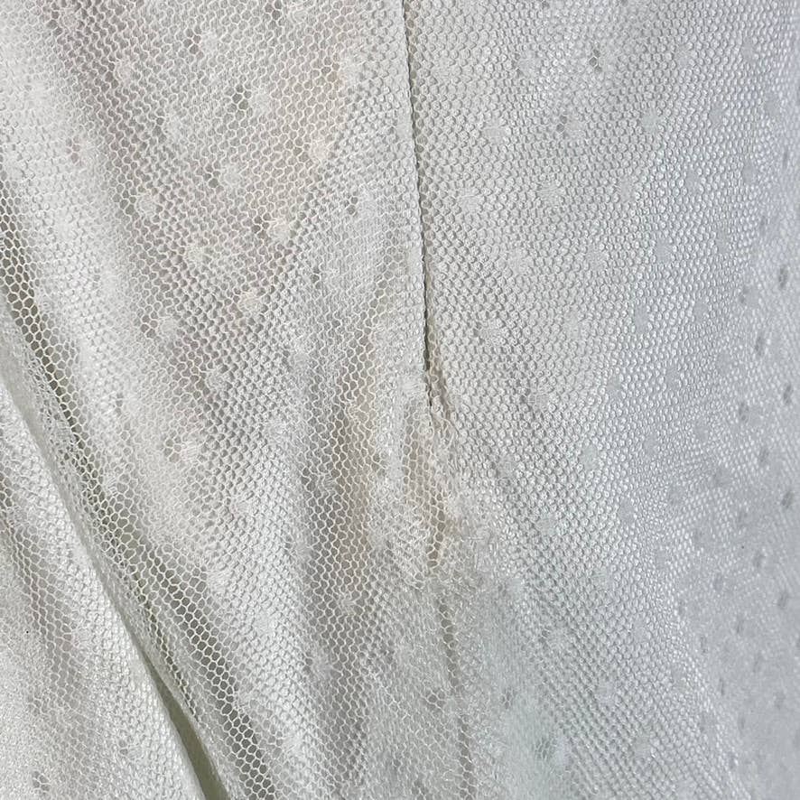 ADRIANNA PAPELL Women's Ivory Bead Embellished Off-The-Shoulder Dress SZ8