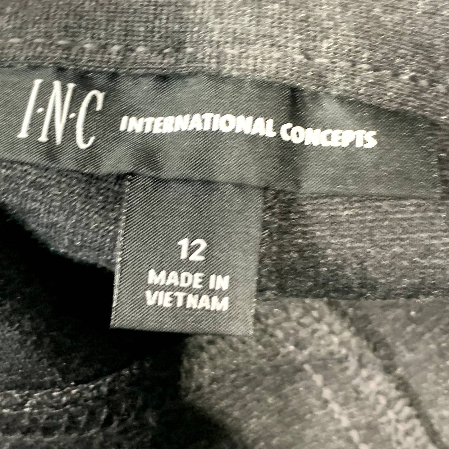 INC Women's Heather Dark Grey High-Rise Curve Creator Ponte-Knit Pants SZ 12
