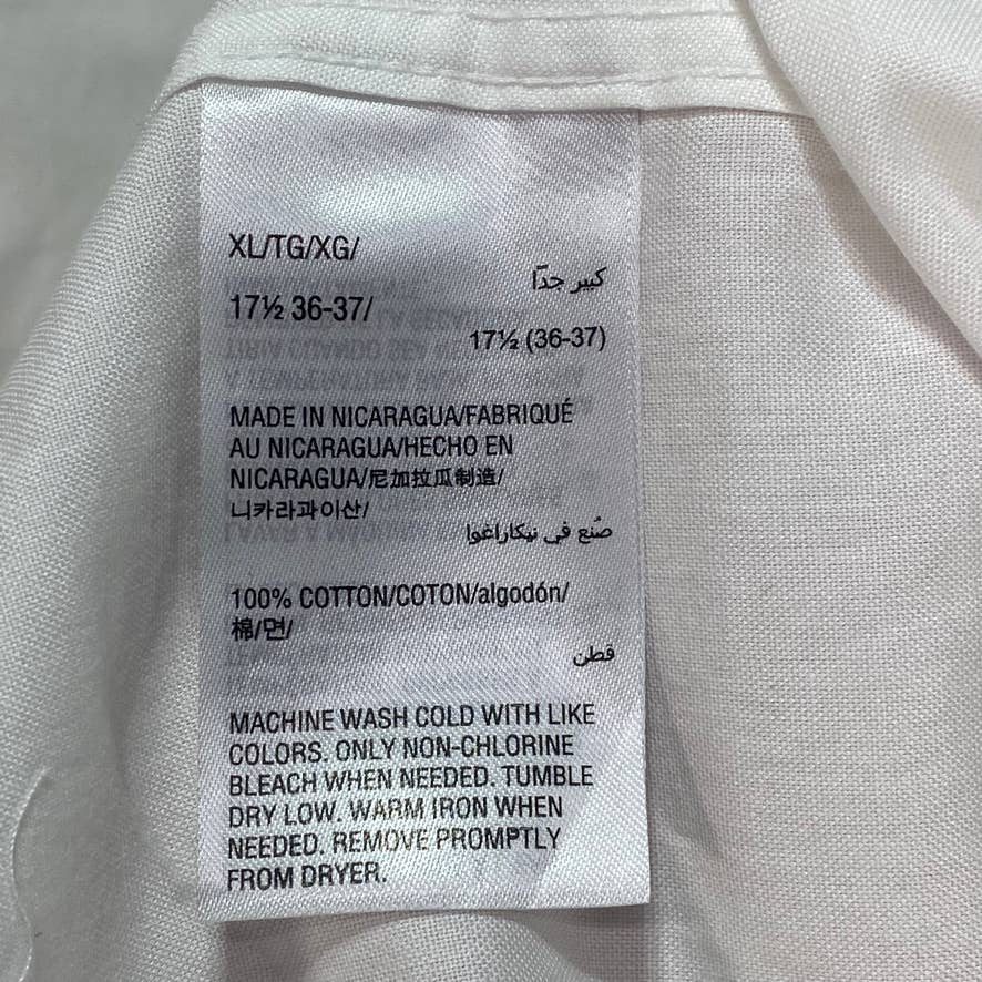 CLUB ROOM White Regular Fit Performance Stretch Pinpoint Solid Dress Shirt SZ XL