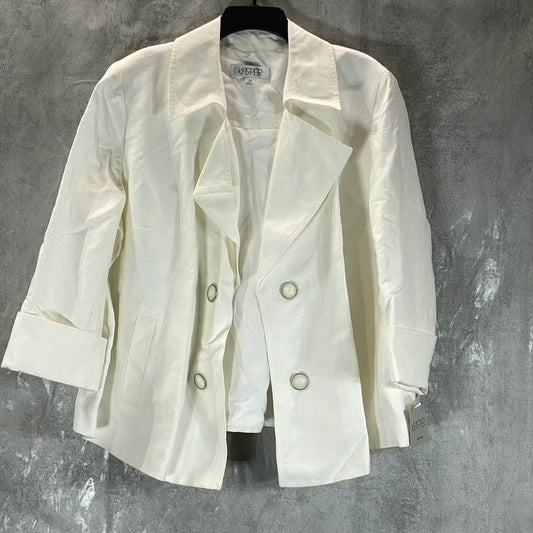 KASPER Women's Plus Lily White Faux-Double-Breasted Blazer SZ 16W