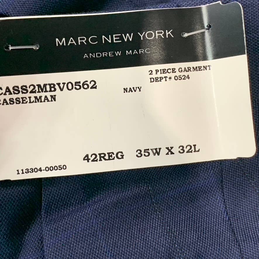 MARC NEW YORK Men's Navy Plaid Modern-Fit Flat Front Pants SZ 35X32