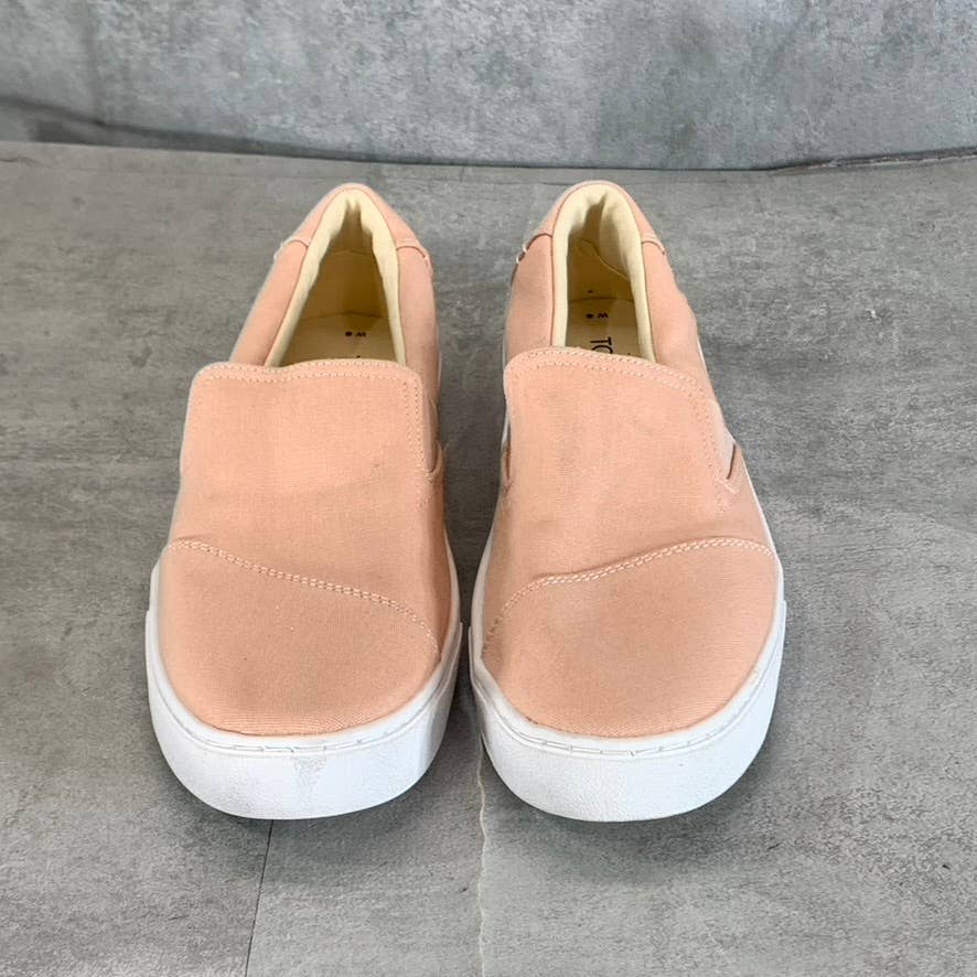 TOMS Women's Salmon Luca Canvas Wrapped Round-Toe Slip-On Sneakers SZ 6