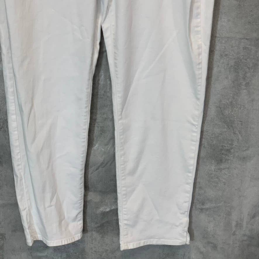 NYDJ Curves 360 Women's Optic White Slim-Straight Side-Slit Ankle Jeans SZ 18