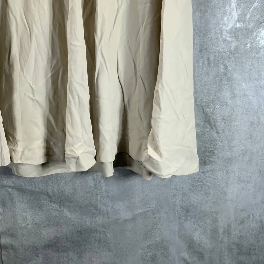 ALFANI Women's Oatmeal Elastic Waist Pocketed Pull-On Midi Skirt SZ 10