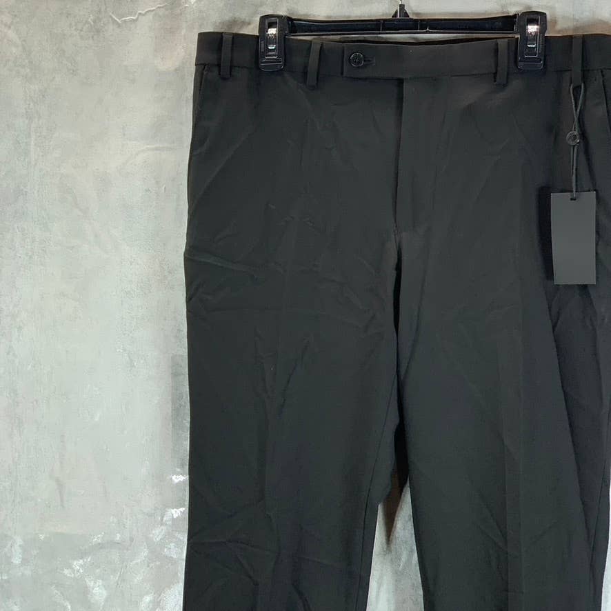 DKNY Men's Solid Black Modern-Fit Stretch Suit Pants SZ 36X30