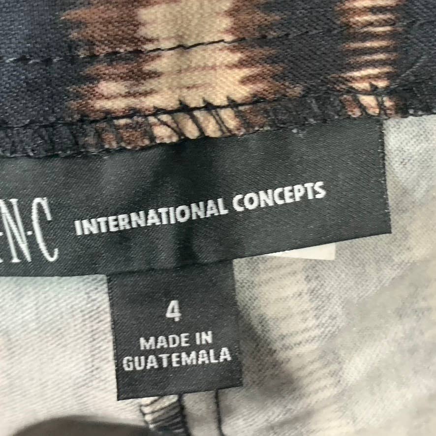 INC INTERNATIONAL CONCEPTS Women's Noir Stripe Printed Skinny Crop Pants SZ 4