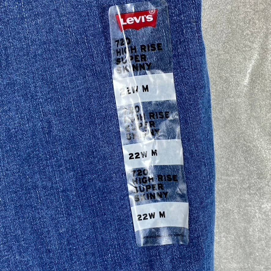LEVI'S Women's Plus Medium Wash 720 High-Rise Super Skinny Denim Jeans SZ 22W