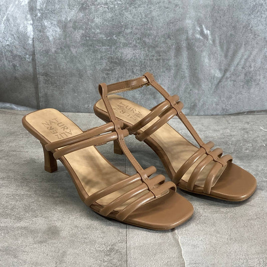 NATURALIZER Women's Cafe Leather Starla Square-Toe Strappy Sandals SZ 6