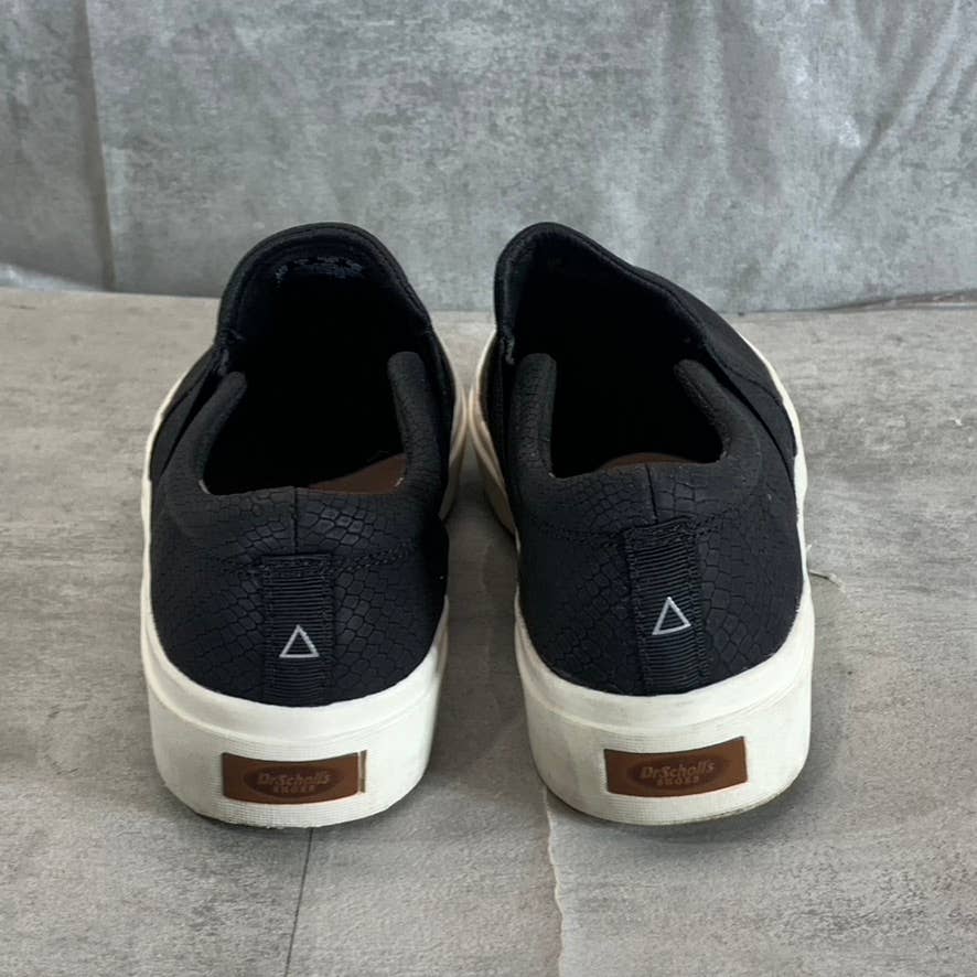 DR. SCHOLL'S Women's Black Snake Print Faux Leather Wander UpSneakers SZ 8