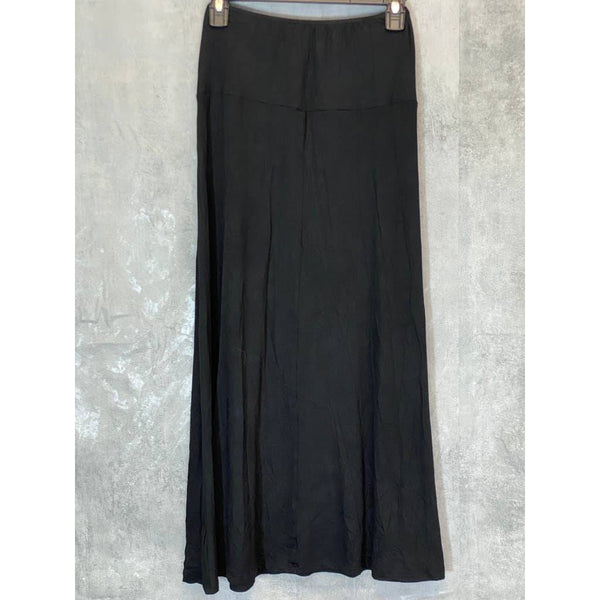 24/7 COMFORT APPAREL Women's Black Elastic Waist Pull-On Stretch Maxi Skirt SZ S