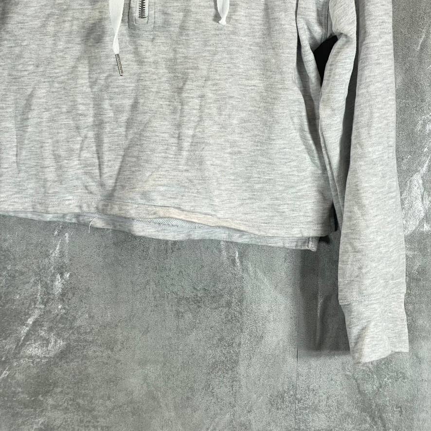 CALVIN KLEIN Women's Light Grey Half-Zip Drop Shoulder Pullover Hoodie SZ N/A