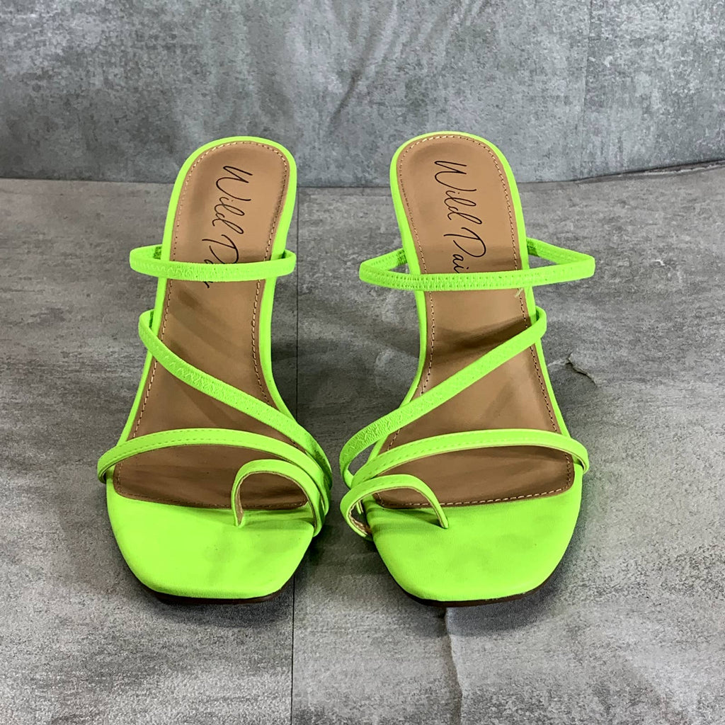 WILD PAIR Women's Citron Smooth Lenore Square-Toe Strappy Slip-On Sandals SZ 7.5