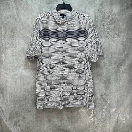 ALFANI Grey Gradient Stripe Short Sleeve Shirt SZ XL