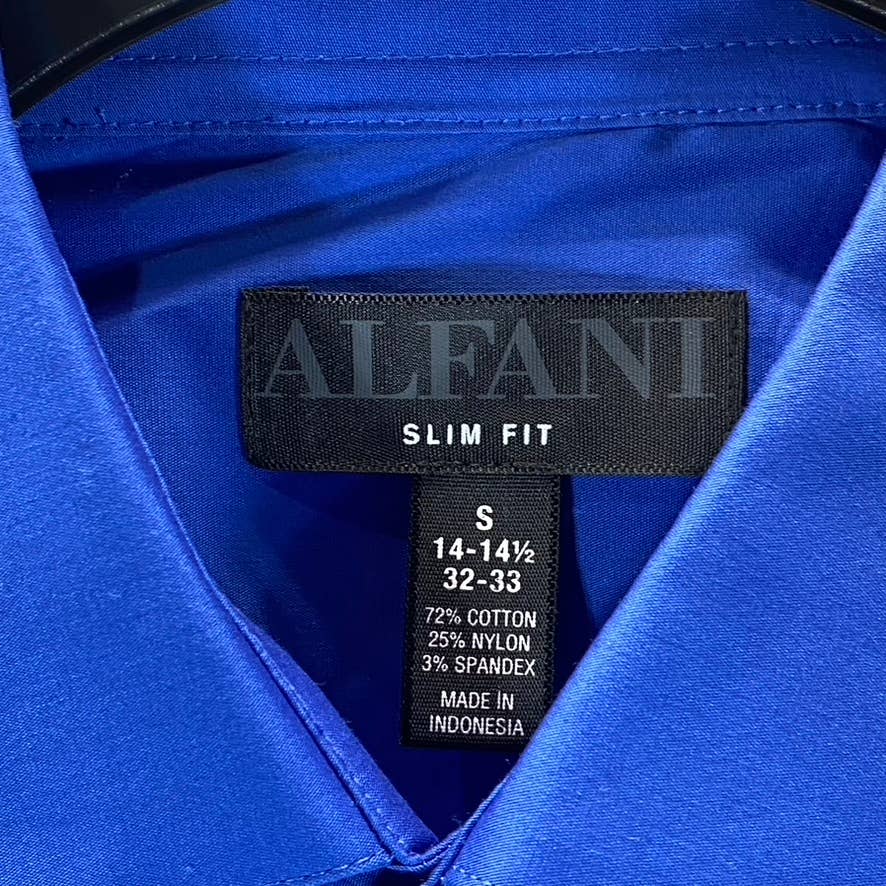 ALFANI Men's Cobalt Slim-Fit Performance Stretch Solid Button-Up Dress Shirt SZS