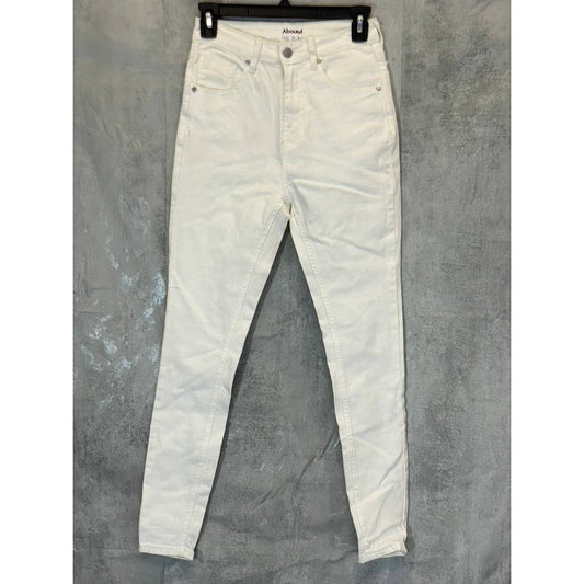 ABOUND Women's White High-Rise Skinny Denim Jeans SZ 28