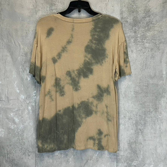 WST CST Women's Taupe Tie-Dye Crewneck Short Sleeve T-Shirt SZ L