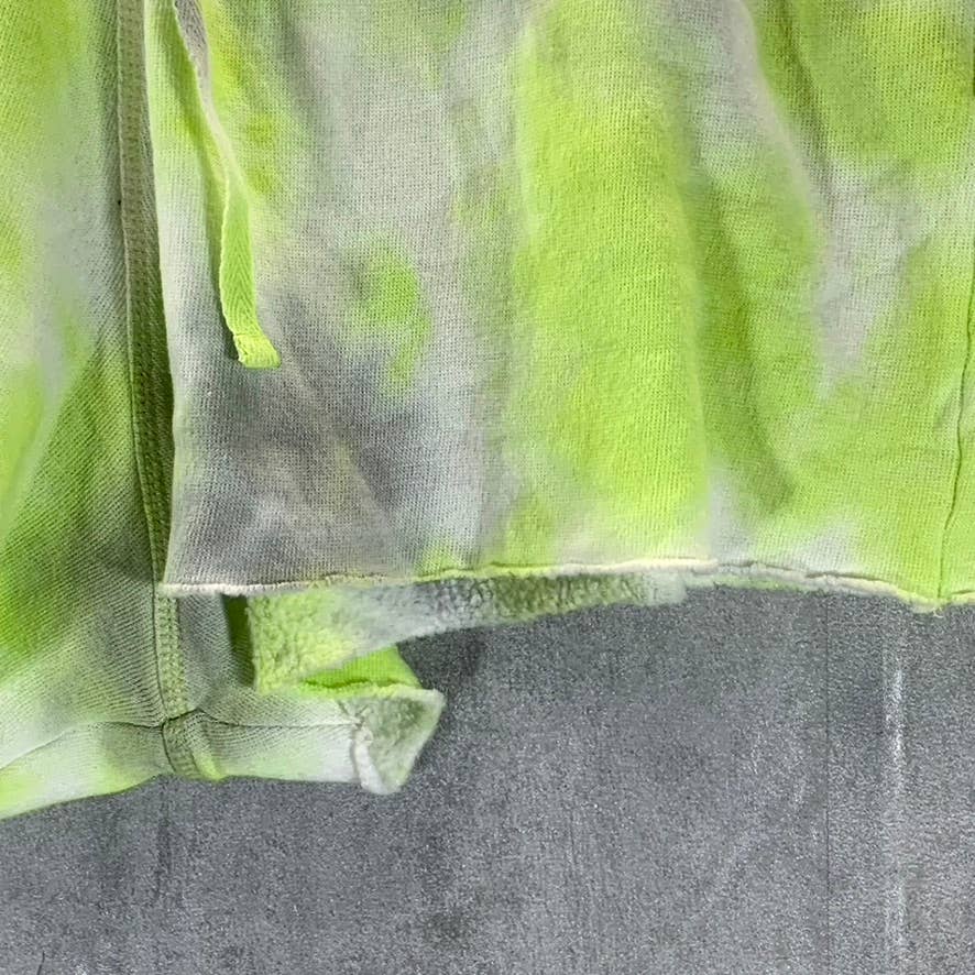 FREE PEOPLE Women's Citron/Grey Drawstring Raw-Edge Hem Pull-On Shorts SZ L