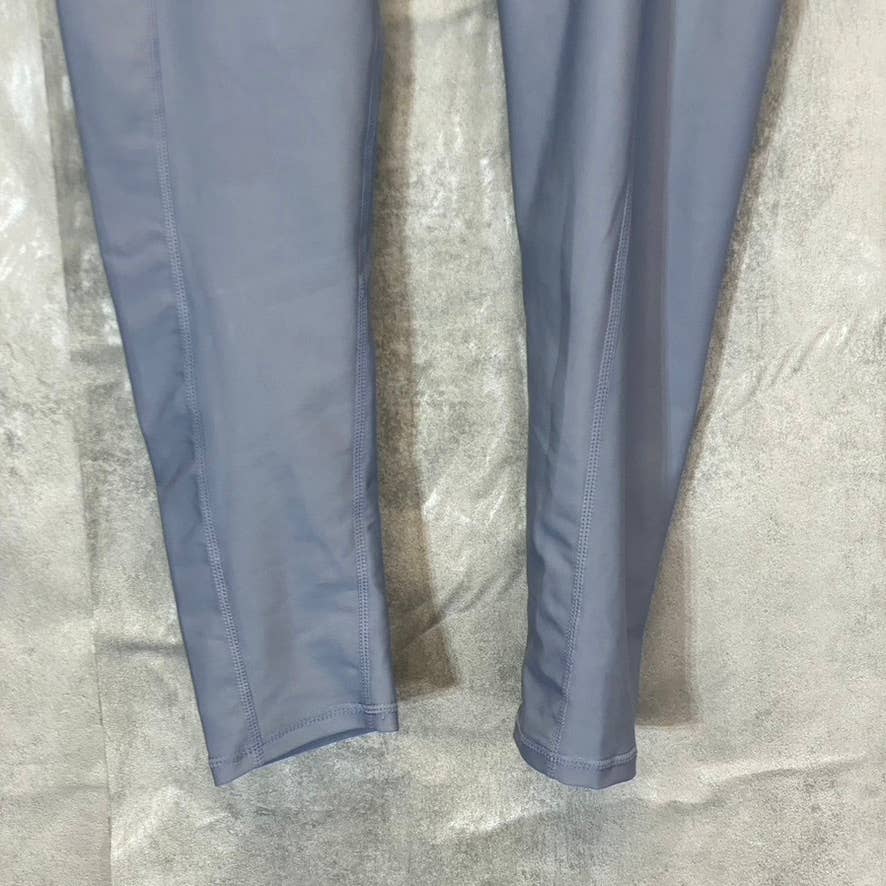 PRO-FIT Activewear Grey Blue Lightweight Ruched Breathable High-Waist Pull-On Leggings SZ L