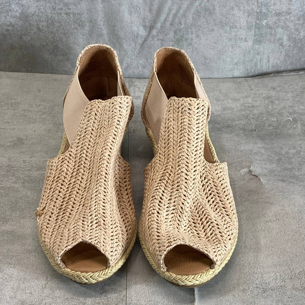 GENTLE SOULS By Kenneth Cole Women's Natural Noa Elastic Slip-On Sandals SZ 8.5