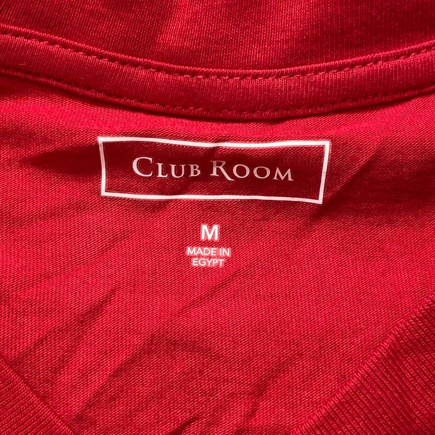 CLUB ROOM Red Long Sleeve Solid V-Neck Shirt SZ M