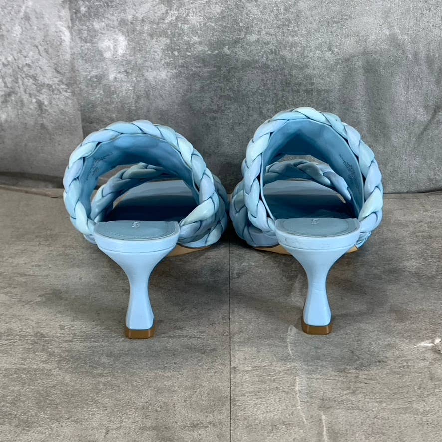 MARC FISHER Women's Blue Toree Woven Square-Toe Heeled Dress Sandals SZ 6.5