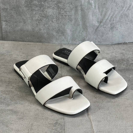 ALFANI Step N' Flex Women's White Baclinii Toe-Loop Cushioned Flat Slide Sandals