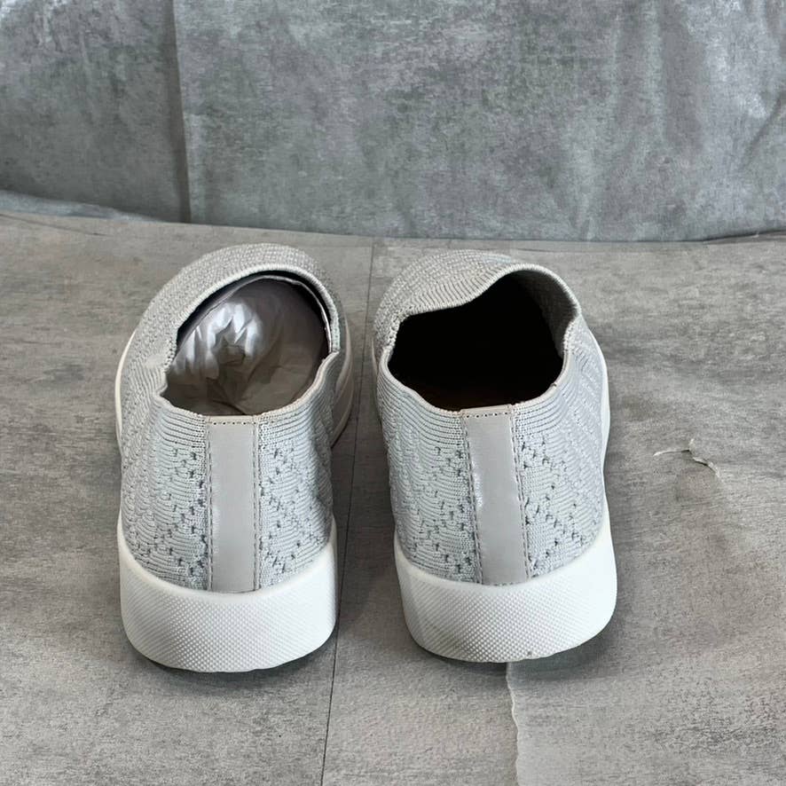 WHITE MOUNTAIN Women's Light Grey Fabric Quilted Utopia Slip-On Sneakers SZ 7.5