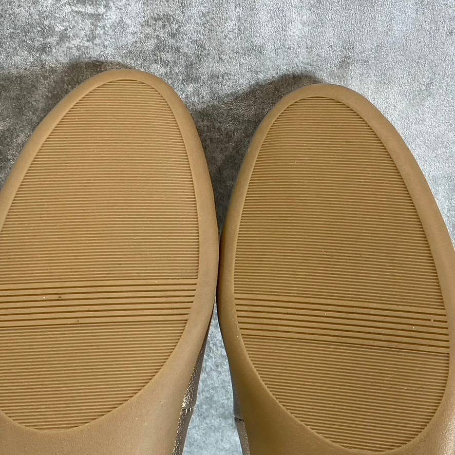 NATURALIZER Women's Warm Silver Metallic Vivienne Almond-Toe Slip-On Flats SZ6.5