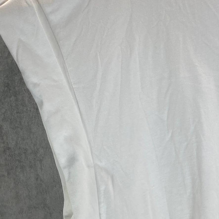 INC INTERNATIONAL Women's Bright White Crewneck Roll-Tab Oversized T-Shirt SZ2XL