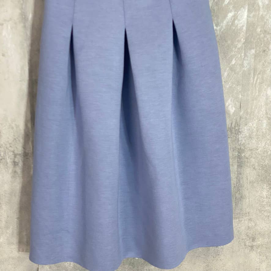 CLOSET LONDON Women's Blue Colorblock Dropneck Short Sleeve Fit & Flare Dress SZ  4