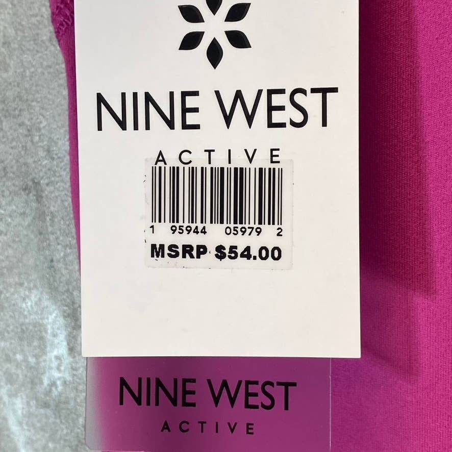 NINE WEST Women's Pink Beauty Crapped Zipper Hem Pull-On Stretch High-Waist Active Leggings SZ M