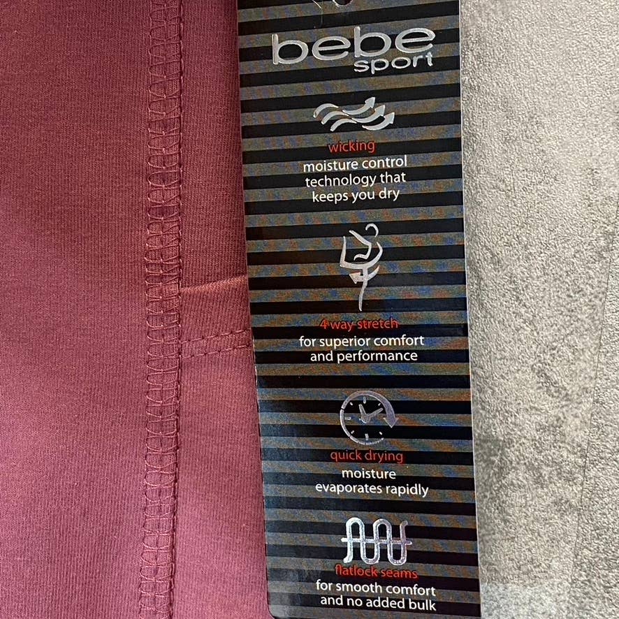 BEBE SPORT Women's Antic Rose Basic Solid Pull-On Capri Leggings SZ L