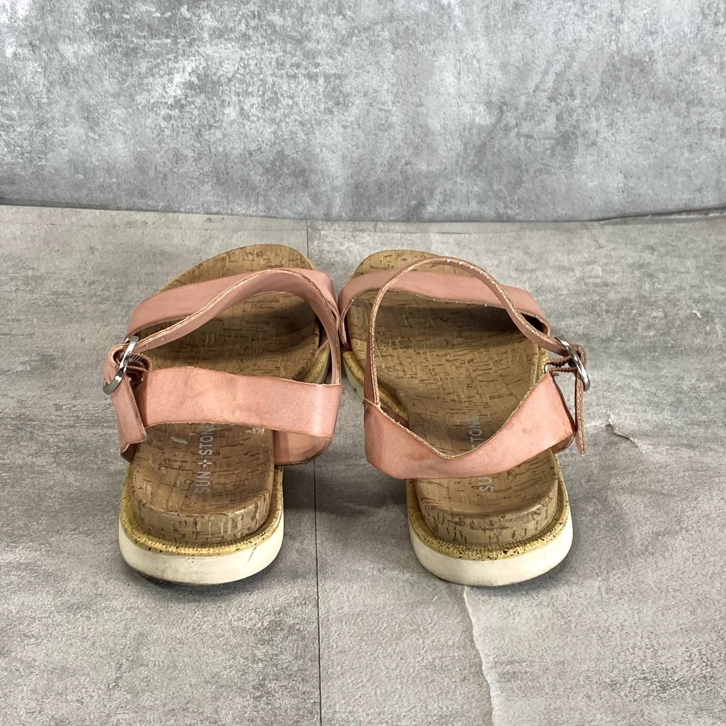 SUN+STONE Women's Blush Mattie Ankle-Strap Round-Toe Slip-Resistant Sandals SZ 6