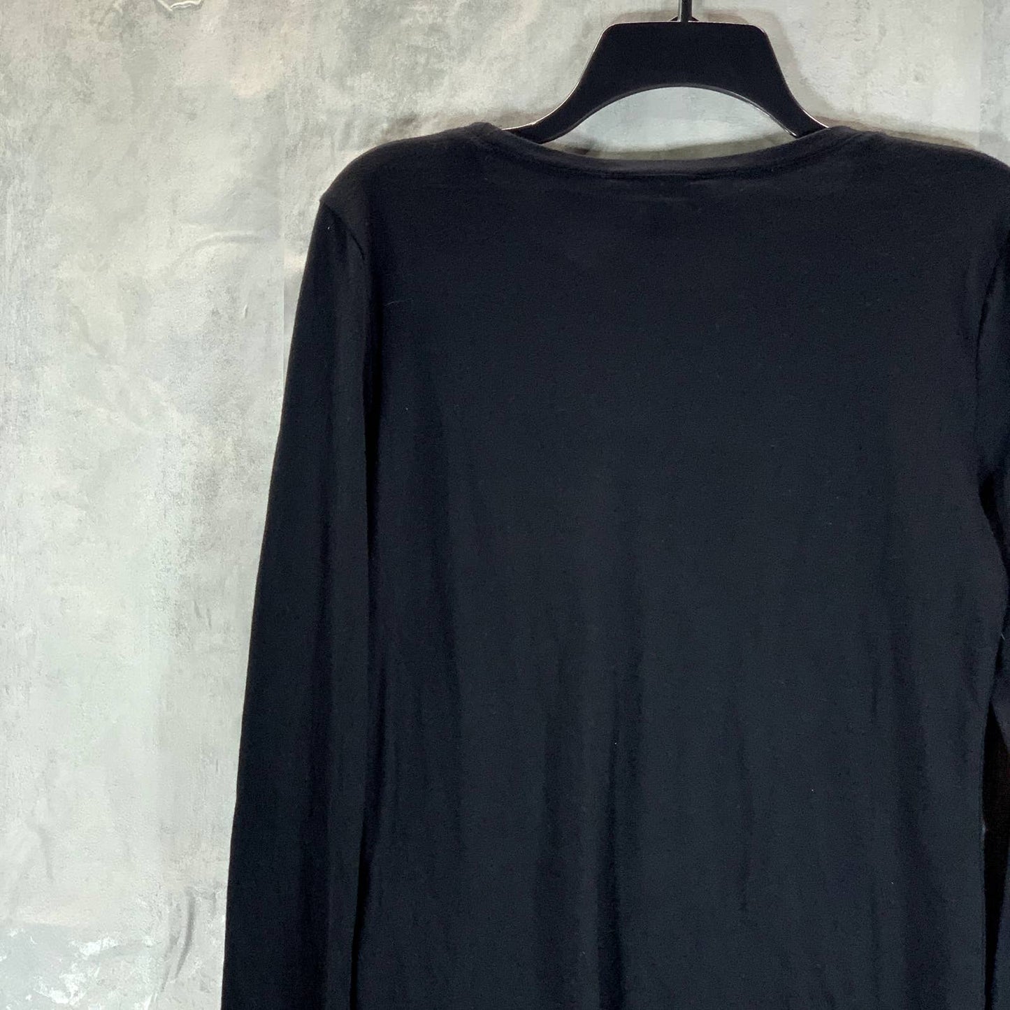 INC INTERNATIONAL CONCEPTS Women's Deep Black Cutout Long-Sleeve Top SZ S